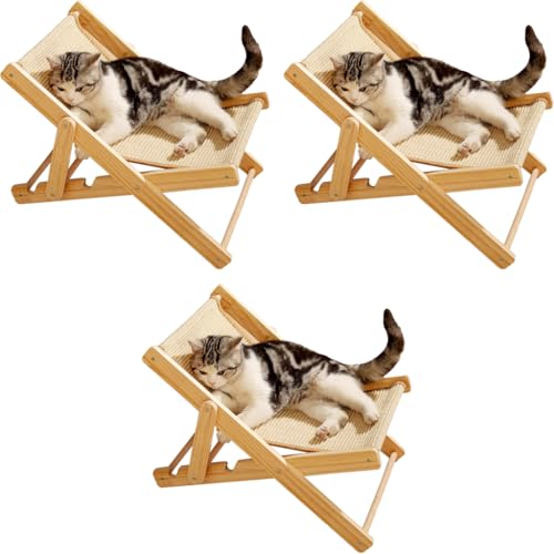 Qpets® Cat Bed Scratcher Sisal Hemp 2 in 1 Adjustable Chair Anti-Slip Durable Wooden 3 PCS Qpets® Cat Bed Scratcher Sisal Hemp 2 in 1 Adjustable Chair Anti-Slip Durable Wooden 3 PCS